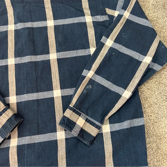 Vintage wrangle top womens XXL blue white plaid button up western rodeo casual - Picture 6 of 11